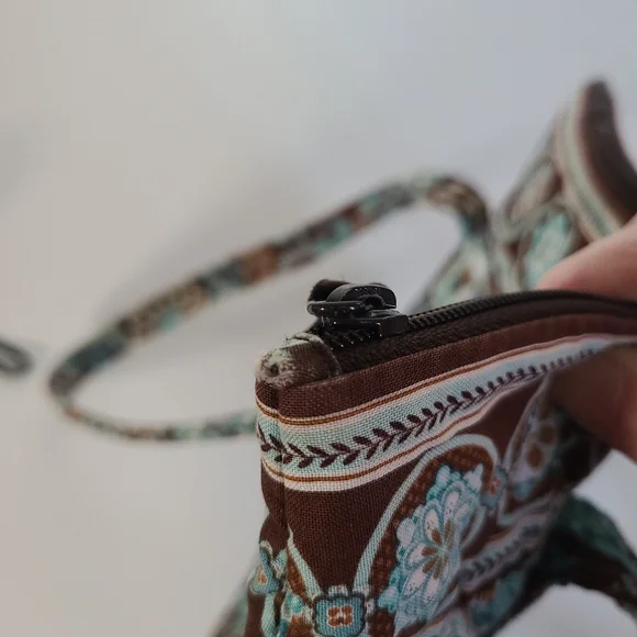 Vera Bradley Java Blue Tote Purse Shoulder Bag Brown Blue Floral 2006 Pattern - Picture 15 of 16